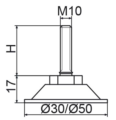 0 Stopka Regulacyjna Obrotowa Metalowa  Fi30  Fi48